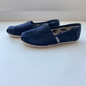 TOMS Dark Blue Canvas Slip-Ons